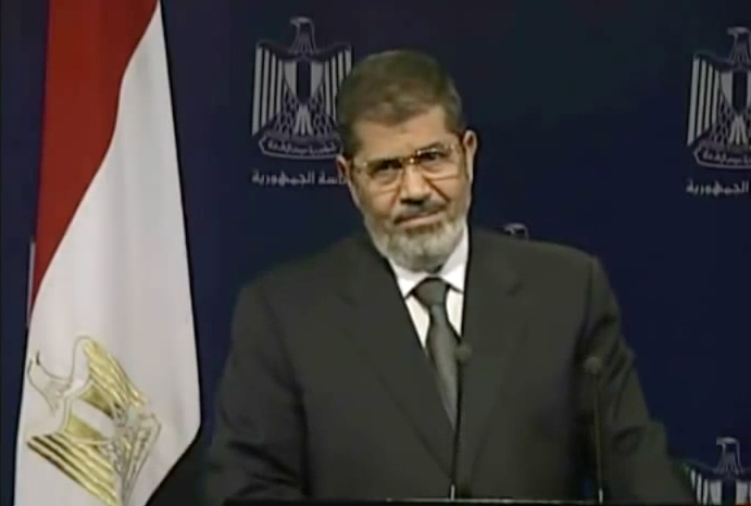 Mohammad Morsi addressing the nation on 2 July 2013