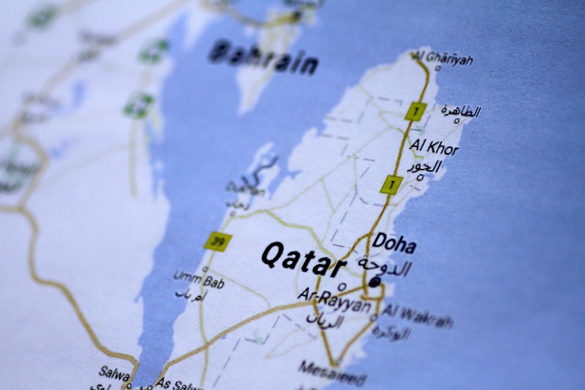 Illustration photo of a map of Qatar