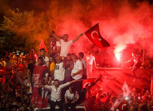 People celebrate after Binali Yildirim, who was favored by President Recep Tayyip Erdogan, conceded his defeat in the rerun of the mayoral election in Istanbul, Turkey – © Image: Burak Kara / Getty Images