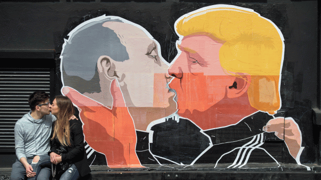 A mural of Russian President Vladimir Putin and Donald Trump outside a bar in Vilnius, Lithuania, in May. Image©: Mindaugas Kulbis/AP mpc-journal.org