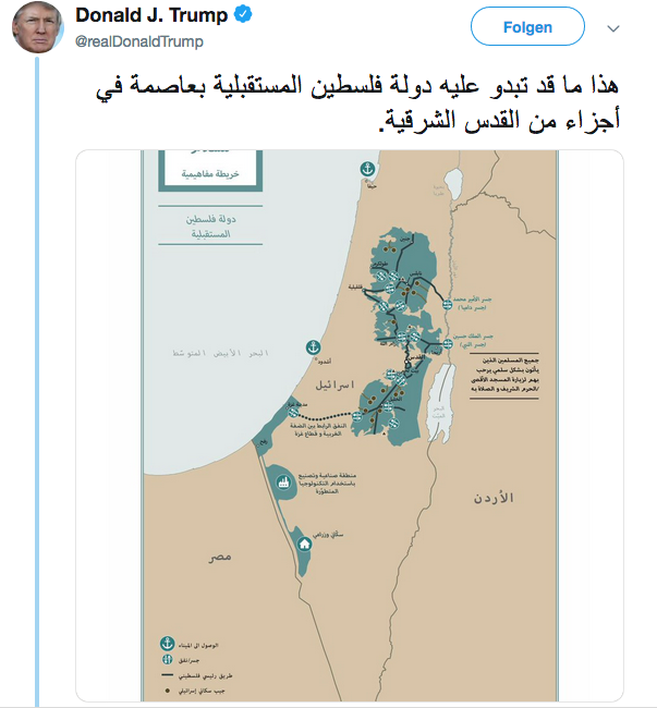 Israel – Palestine: Trump Releases Map for Peace Plan